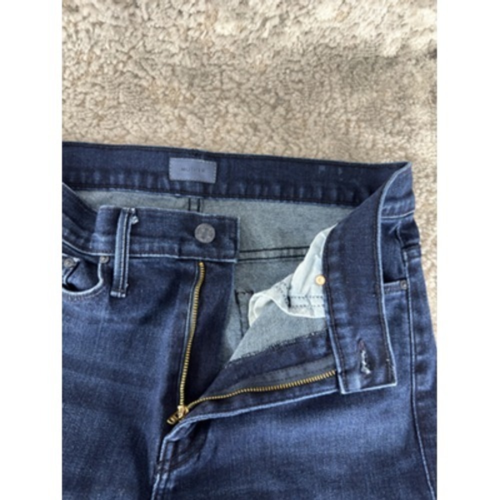 Mother Flare Jeans Womens 29 Blue Dark Wash Mid Rise Stretch Denim - Picture 8 of 12